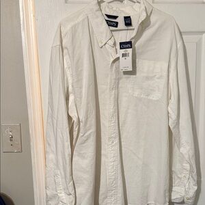 Chaps Off-White Button-Up Shirt